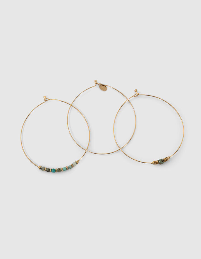 Bracelets joncs fins décor perles Femme