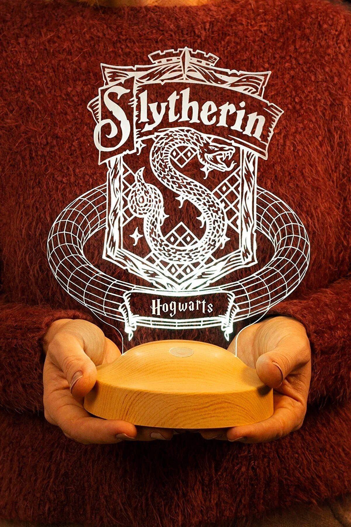Geschenkelampe LED Nachttischlampe Slytherin Hogwarts Harry Potter LED-Nachtlicht Geschenke Lampe, LED fest integriert, Mehrfarbig