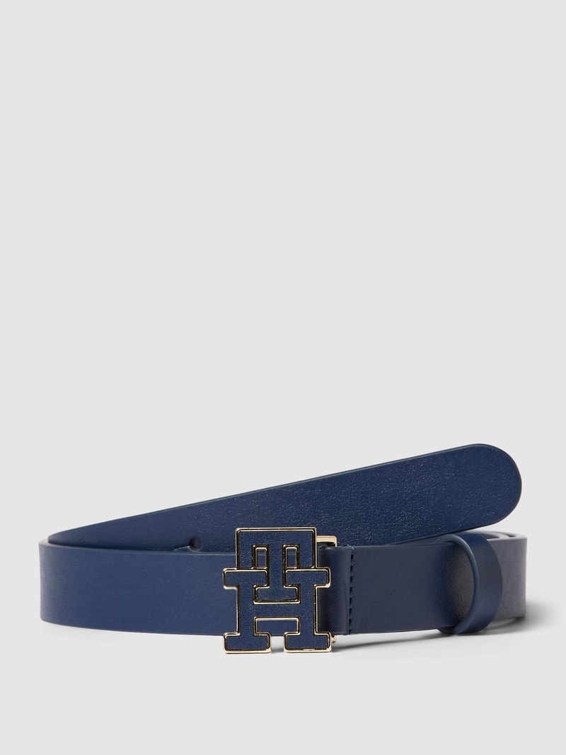 Gürtel aus Leder mit Label-Detail in marineblau