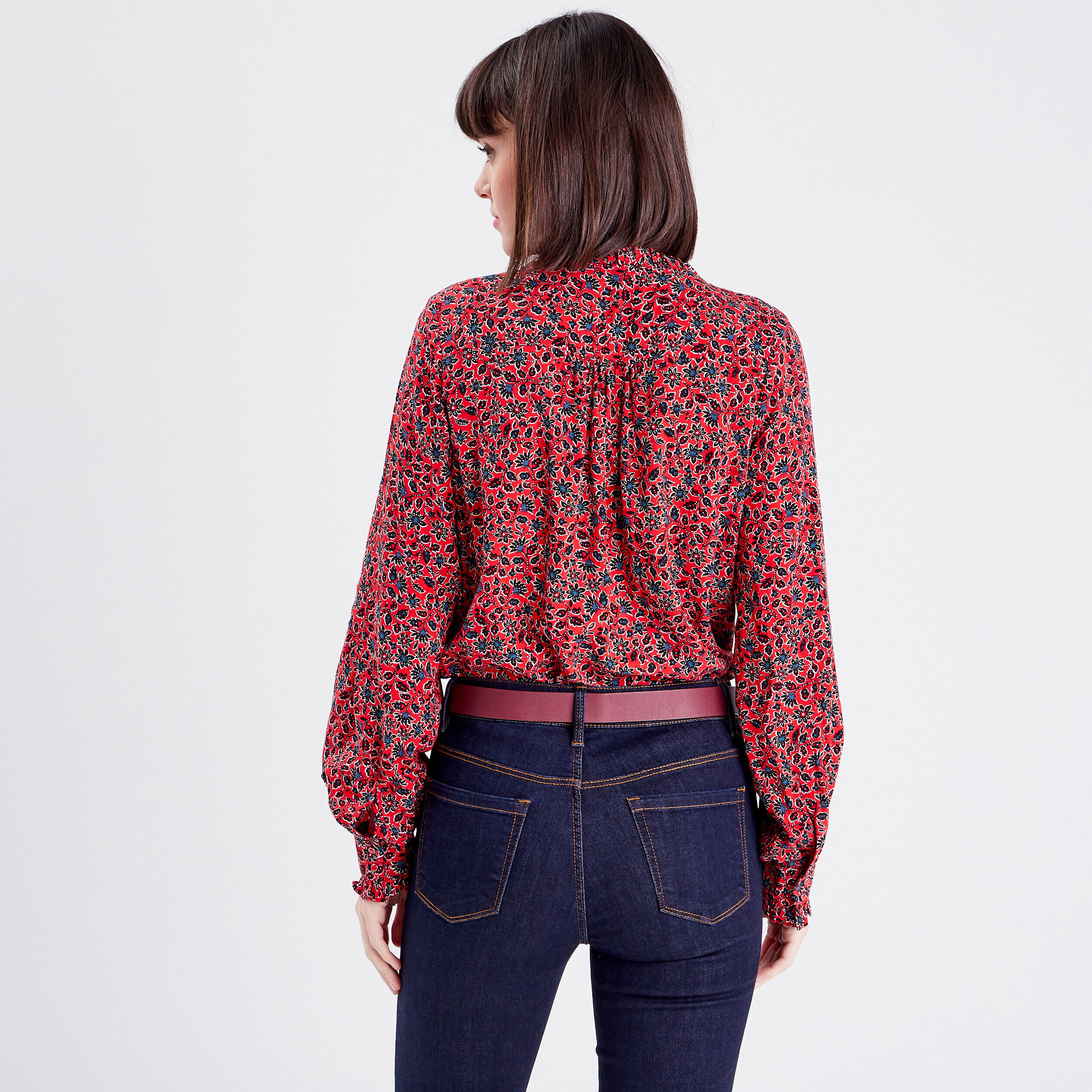 Blouse manches longues rouge femme | Cache Cache