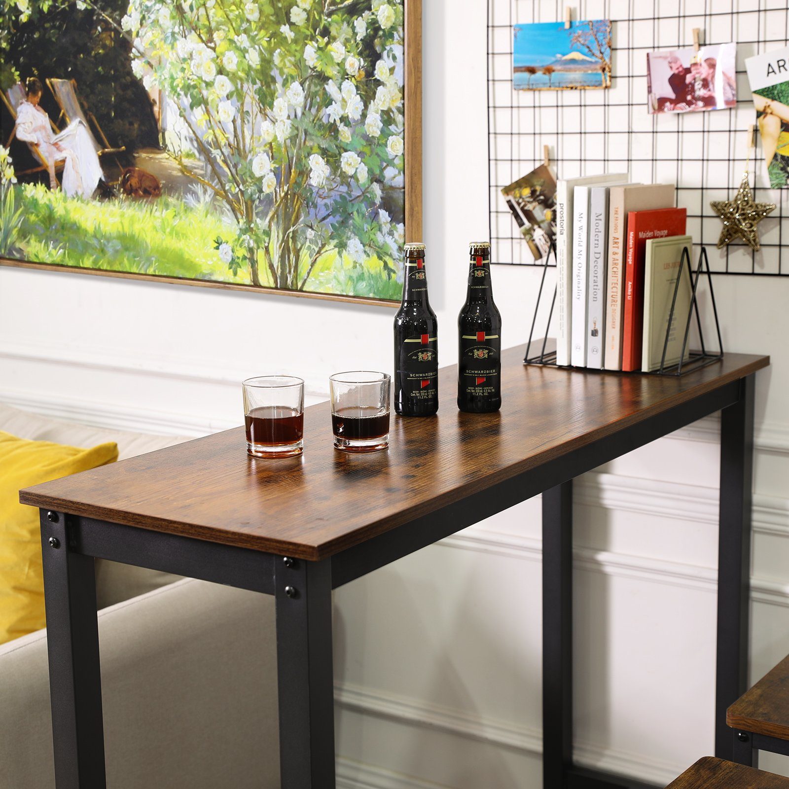 VASAGLE Bartisch Küchentisch, Stehtisch, Esstisch, 120 x 40 x 100 cm