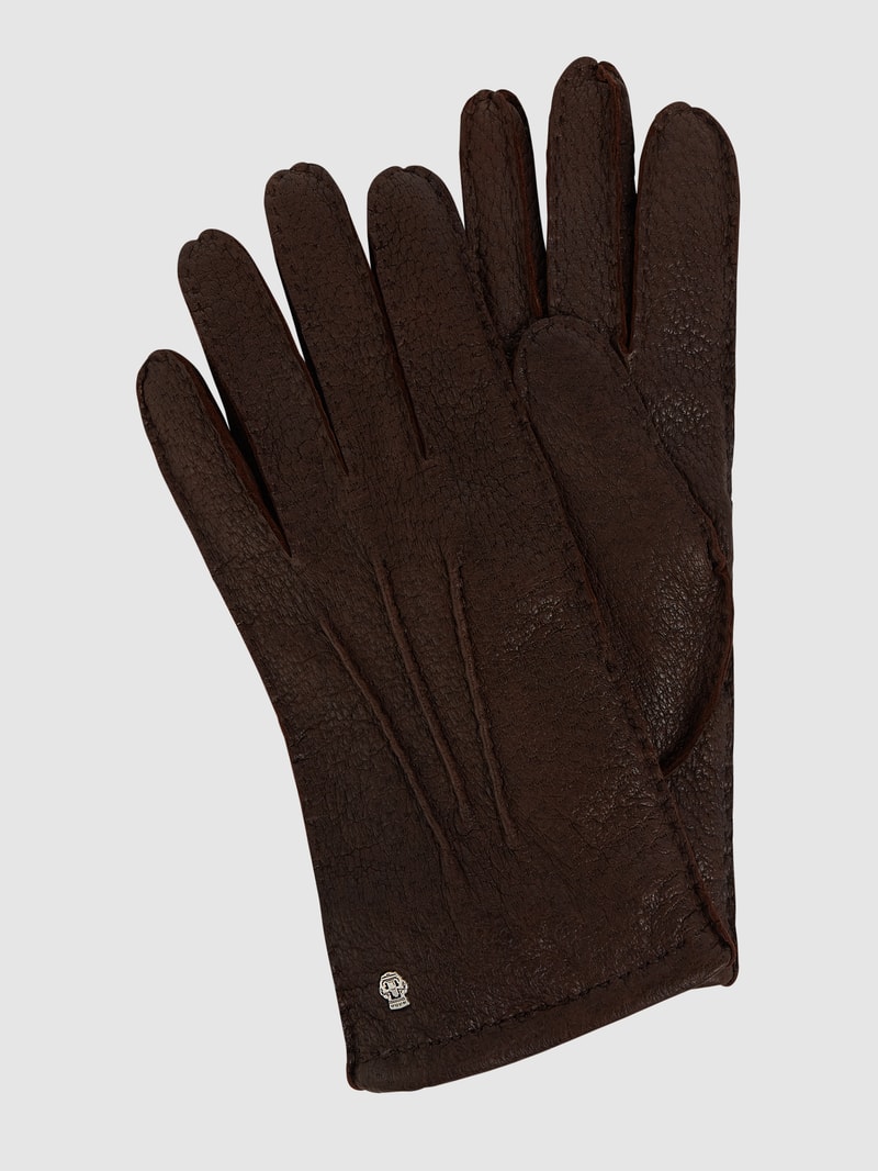 Handschuhe aus Peccaryleder in dunkelbraun