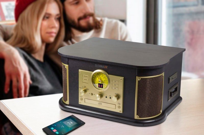 Technaxx Nostalgie Bluetooth Plattendigitalisierer All-in-One TX-103 Multifunktionsspieler (Riemenantrieb, Bluetooth)