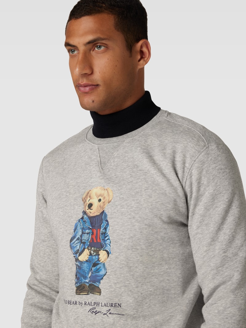 Sweatshirt mit Label-Print in hellgrau