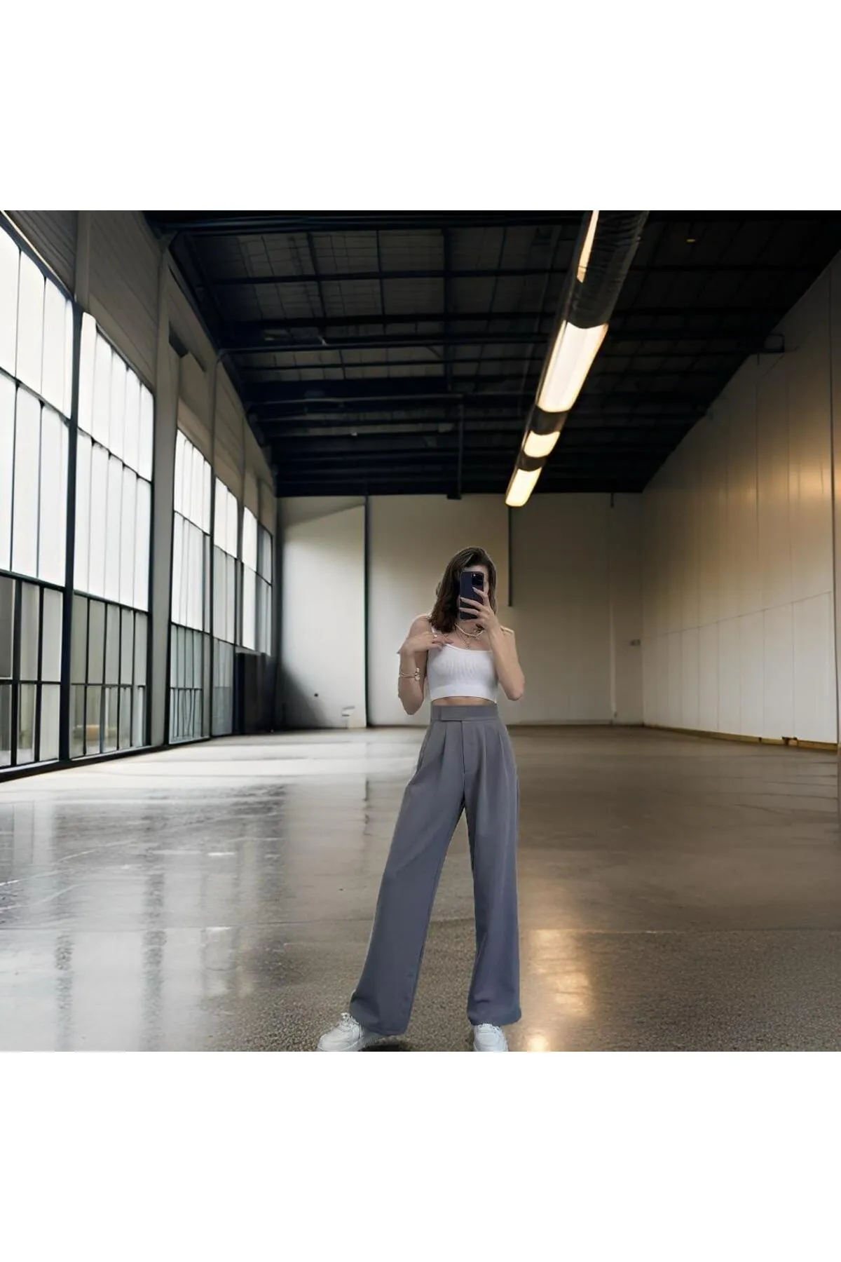 MOONBULL  Palazzo-Hose aus Lycra mit Klettverschluss in der Taille für Damen