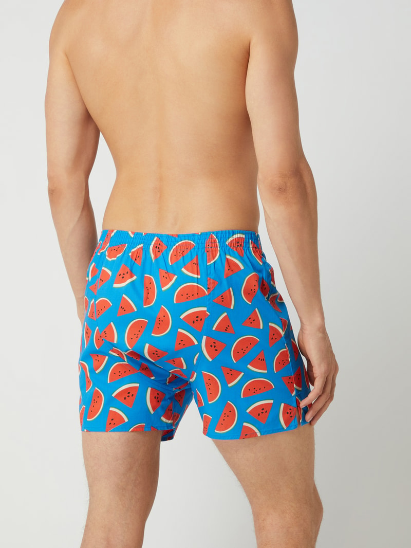 Boxershorts aus Baumwolle mit Allover-Muster in türkis
