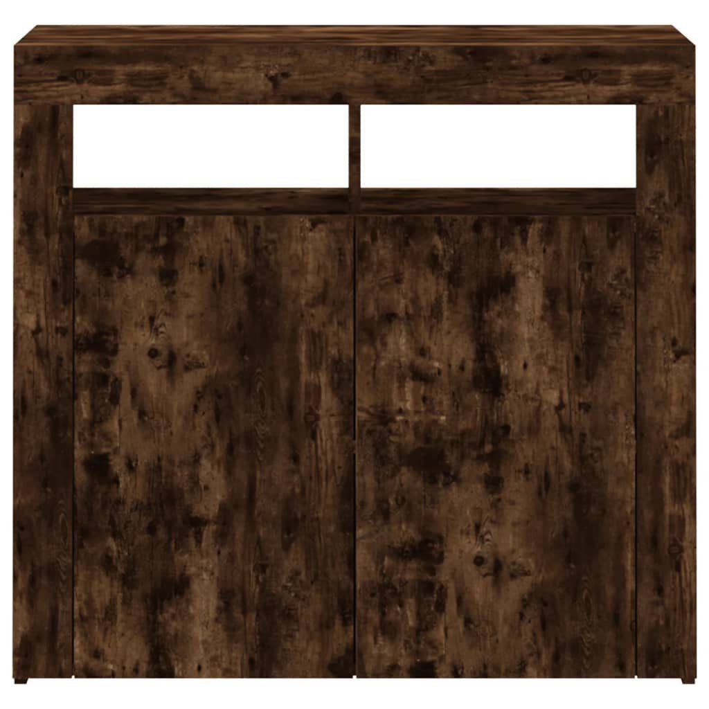 vidaXL Sideboard Sideboard mit LED-Beleuchtung Räuchereiche 80x35x75 cm (1 St)