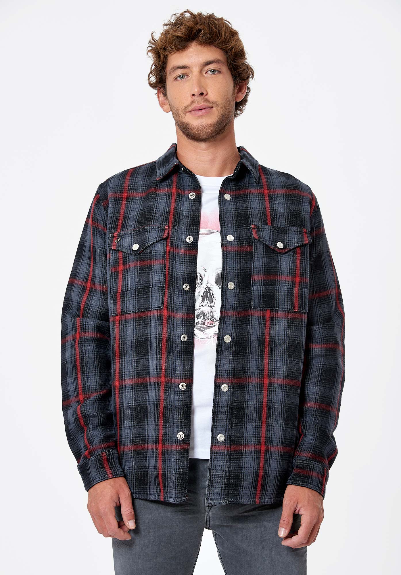 ROONY  Chemise à carreaux Homme en 100% coton