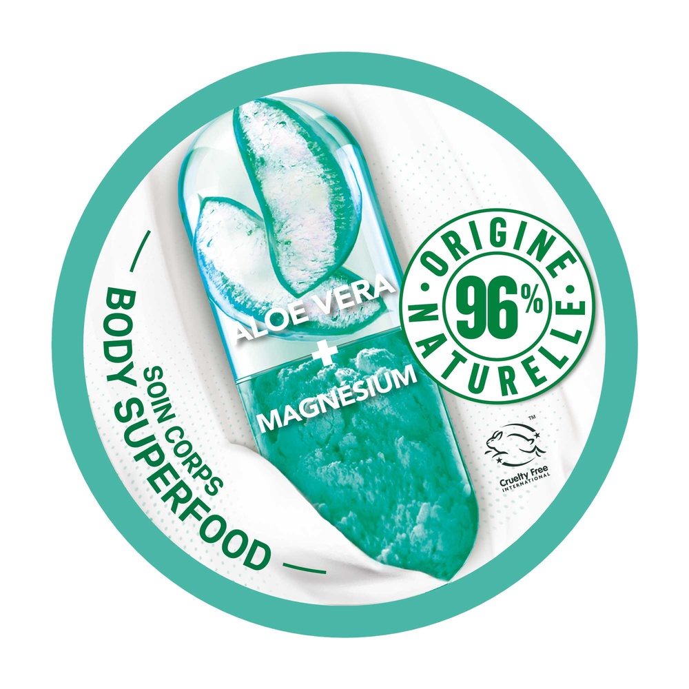 garnier Garnier Body Superfood Crème apaisante Aloe vera Magnésium 380ml Crème corps apaisante Aloe vera Magnésium