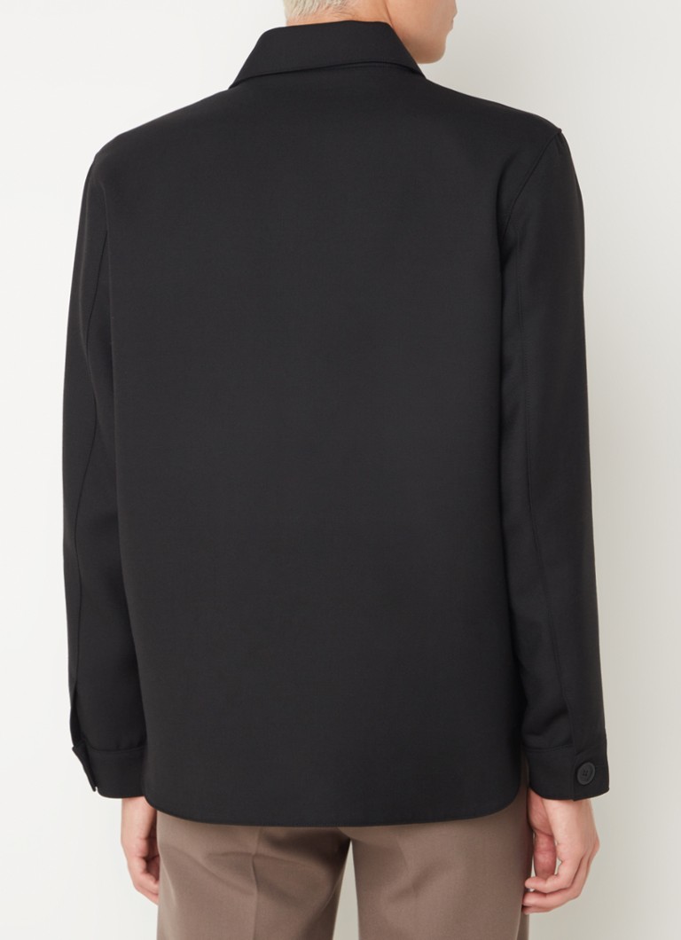 Sandro Overshirt with flap pockets in wool blend
