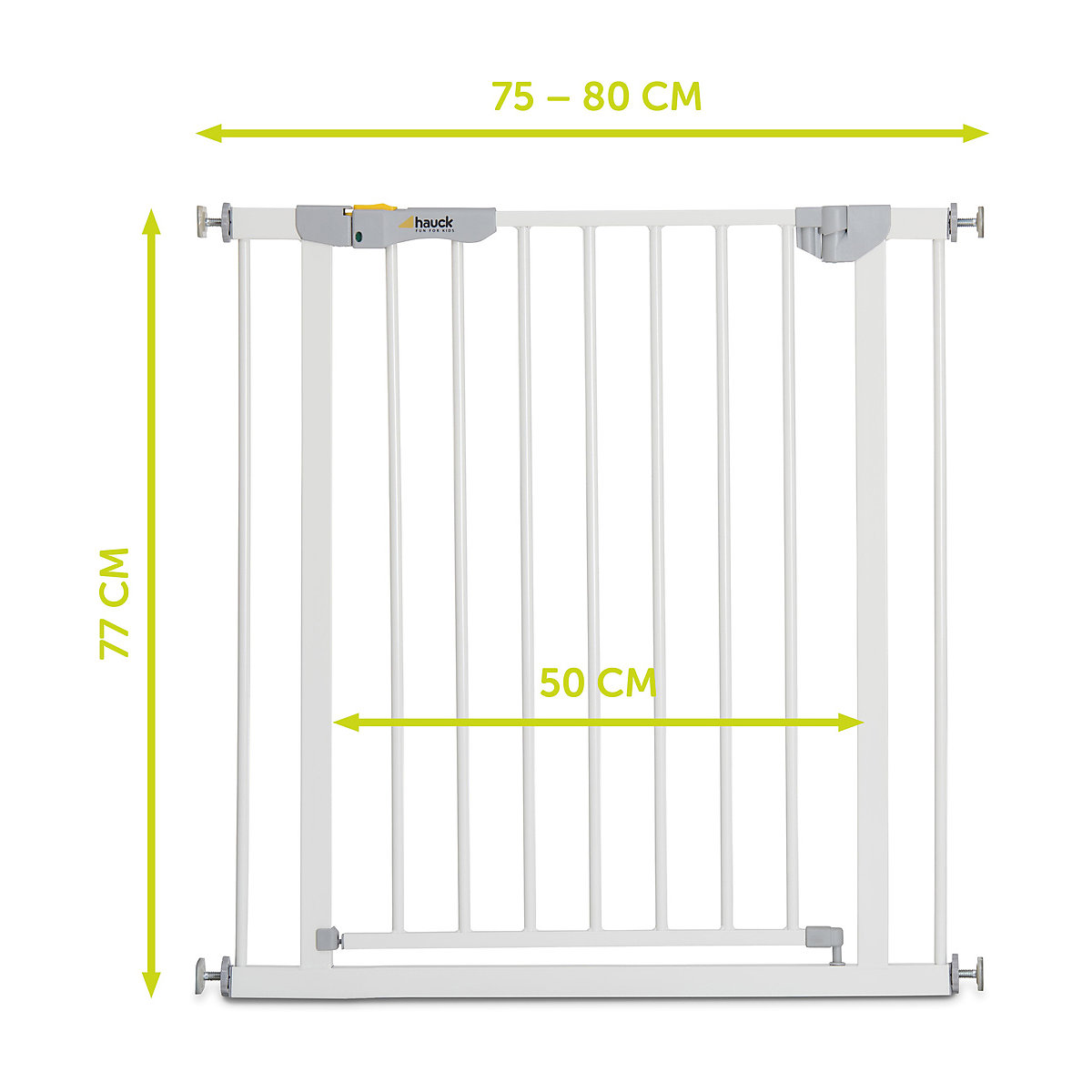 Tür-und Treppenschutzgitter Auto Close`n Stop, 75 - 80cm, weiß