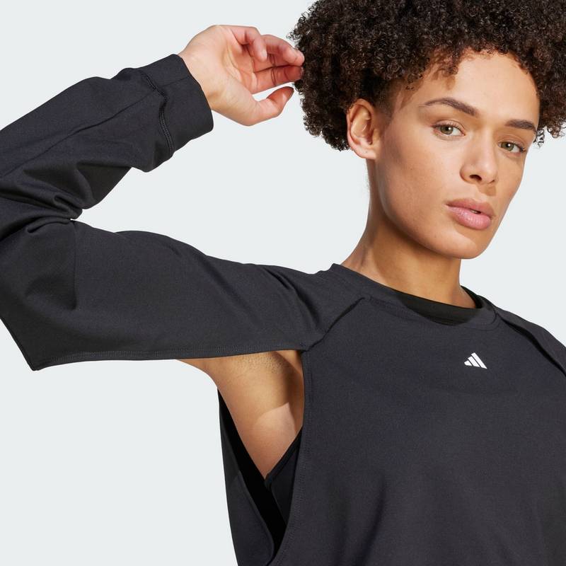 adidas Power AEROREADY Crop Cover-Up Sweatshirt Langarmshirt Damen