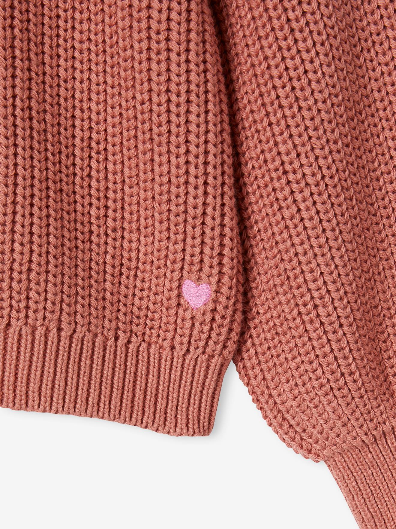 Vertbaudet Mädchen Pullover aus Rippstrick Oeko-Tex - koralle