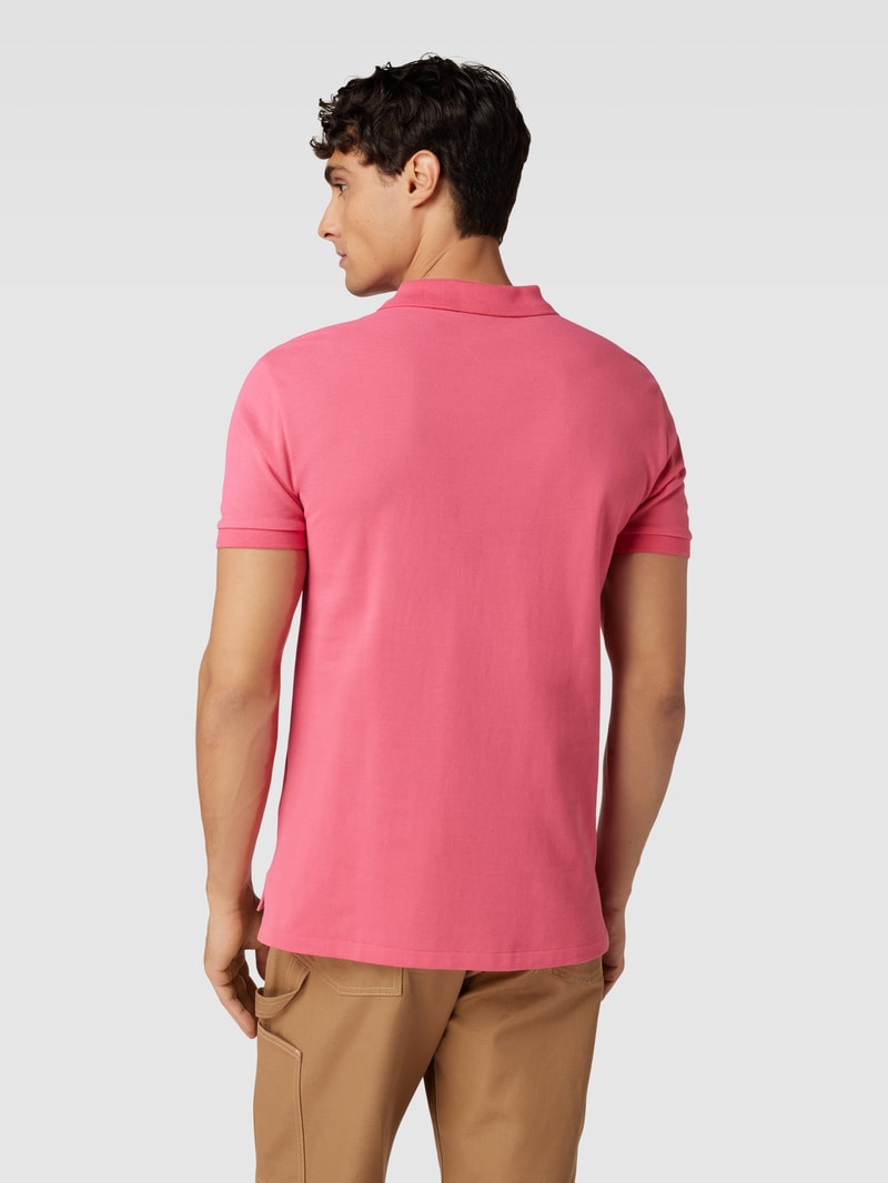 Poloshirt mit Logo-Stitching Modell 'BASIC' in pink