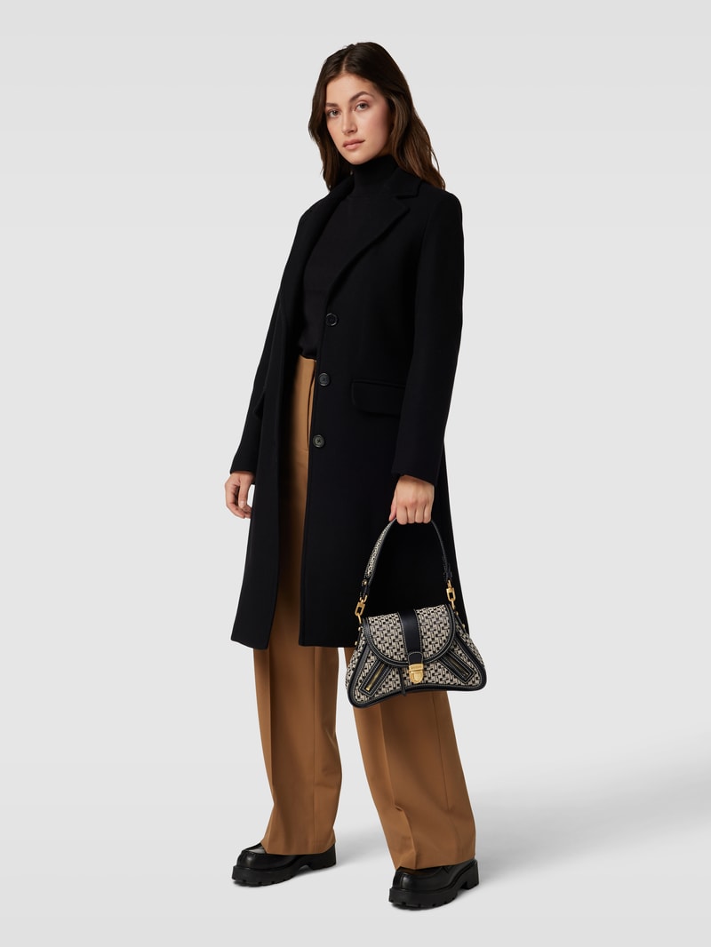 Shoulder Bag mit Allover-Muster Modell 'BELLE' in schwarz