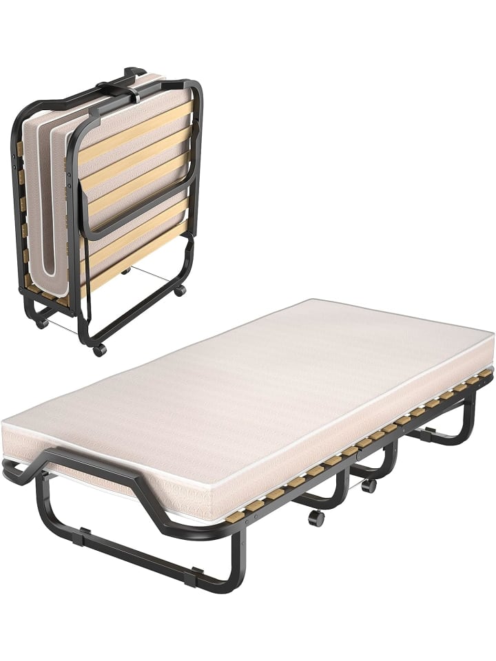 COSTWAY Gästebett 90x200cm mit Matratze in Beige günstig kaufen 200 cm