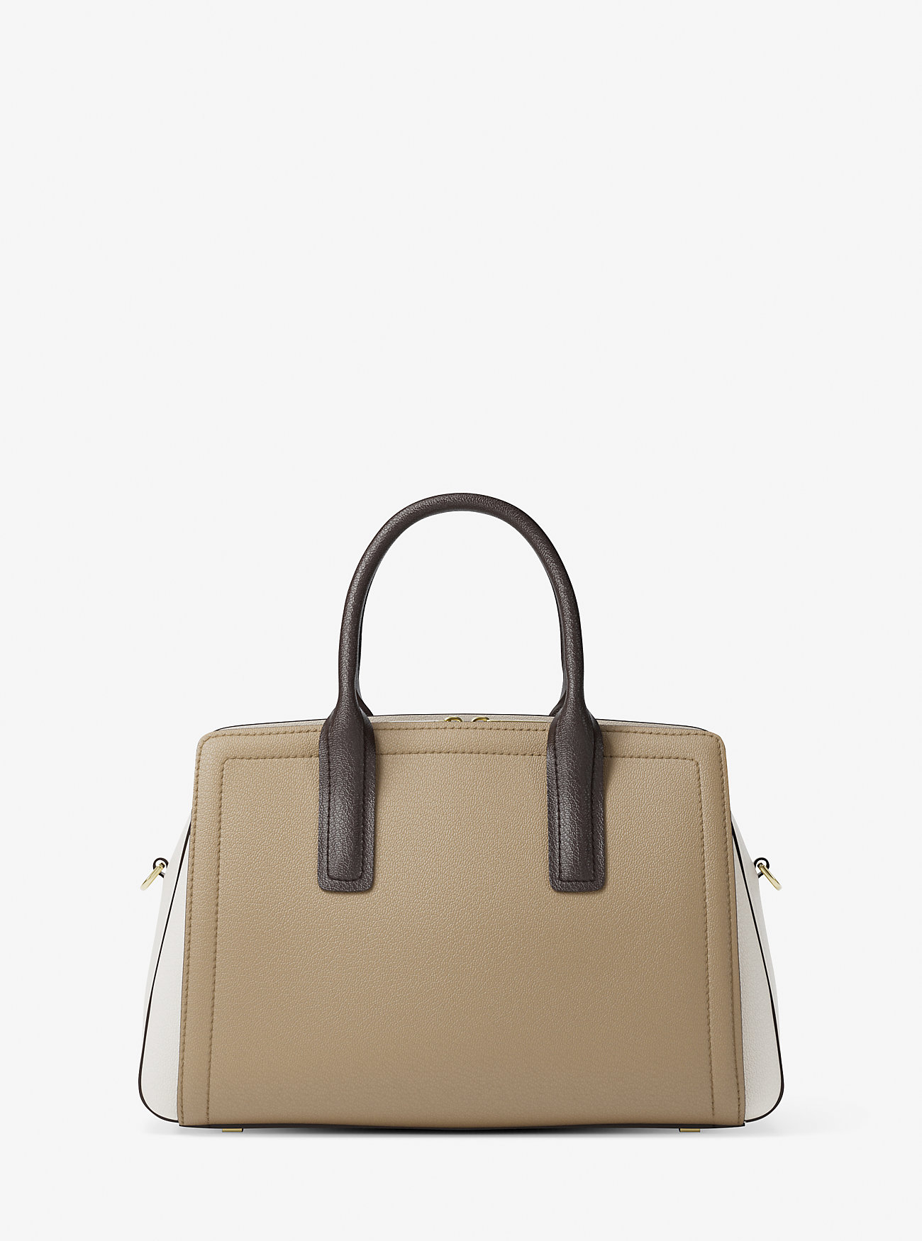Torba Laila Medium Color-Block Pebbled Leather Satchel - HUSK MULTI