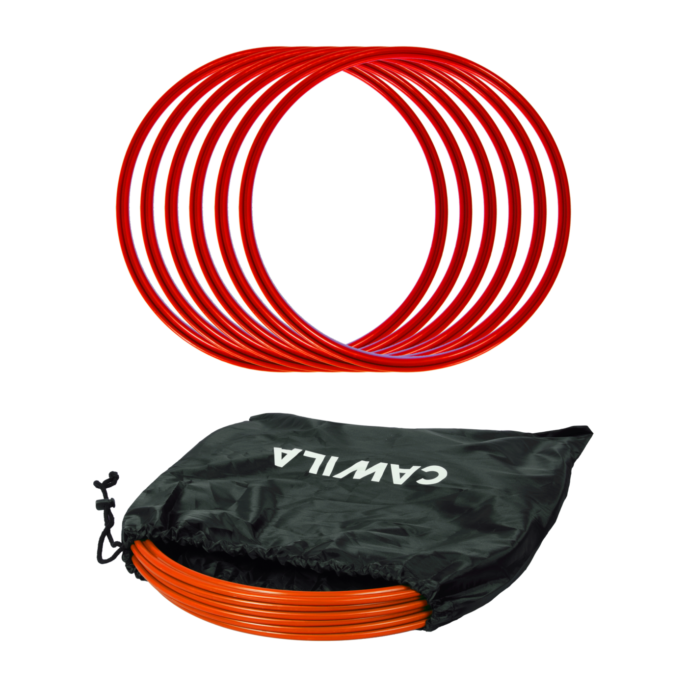 Cawila Koordinationsringe 50cm | 6er Set | Rot | inklusive Tasche