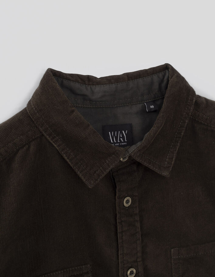 Chemise kaki velours milleraies garçon