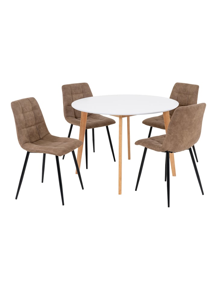 ebuy24 Essgruppe Vojens Weiß 105 x 105 cm günstig kaufen onesize