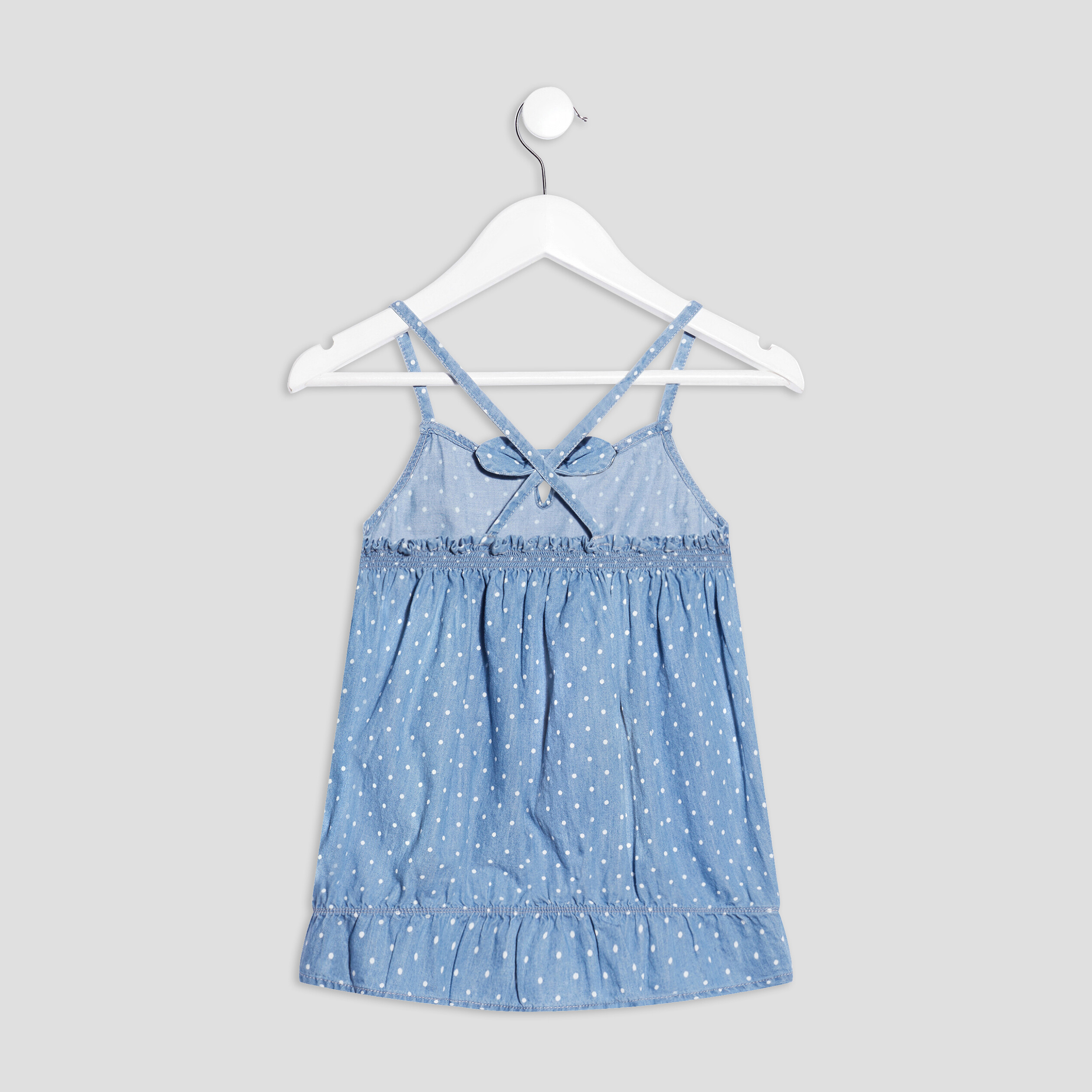 Blouse bretelles fines denim double stone fille | La Halle