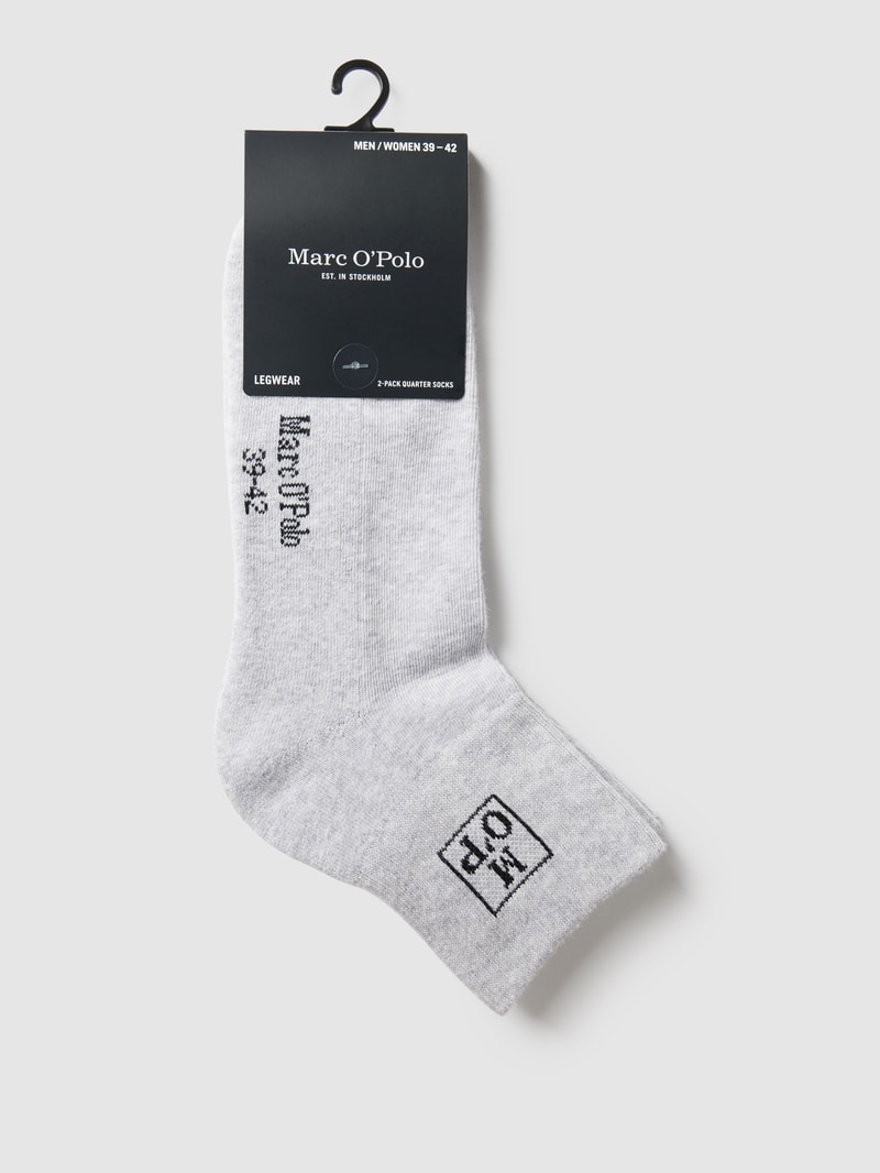 Socken mit Label-Detail im 2er-Pack Modell 'Maxi' in hellgrau meliert