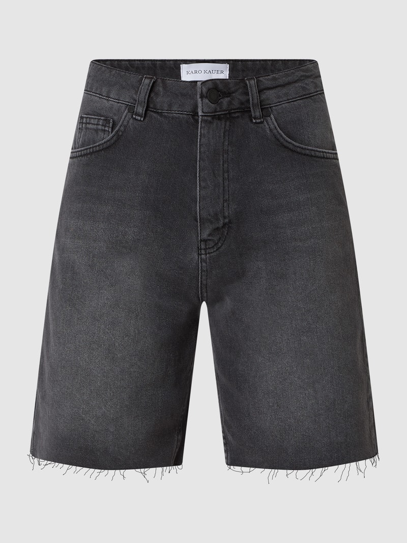 Jeansshorts aus Baumwolle in anthrazit