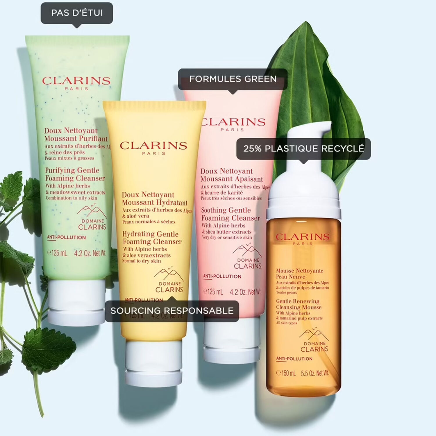 Clarins Mousse Nettoyante Peau Neuve Démaquillant et Nettoyant Anti-Pollution