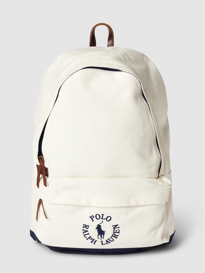 Rucksack mit Label-Stitching in weiß