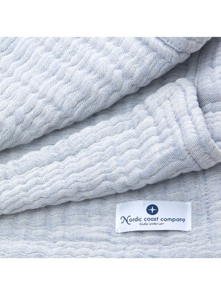 nordic coast company  Babydecke 4 in 1 groß in Hellblau - 90 x 120 cm  günstig kaufen onesize
