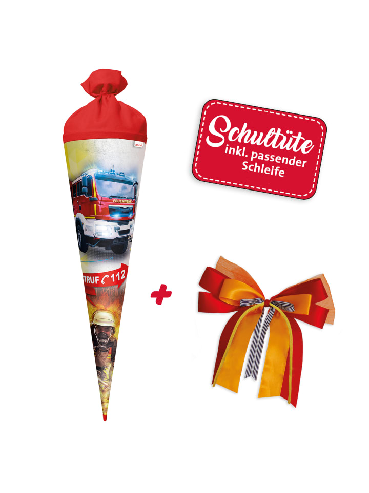 ROTH Set Schultüte groß Feuerwehr 70 cm mit Schleife in Bunt günstig kaufen onesize