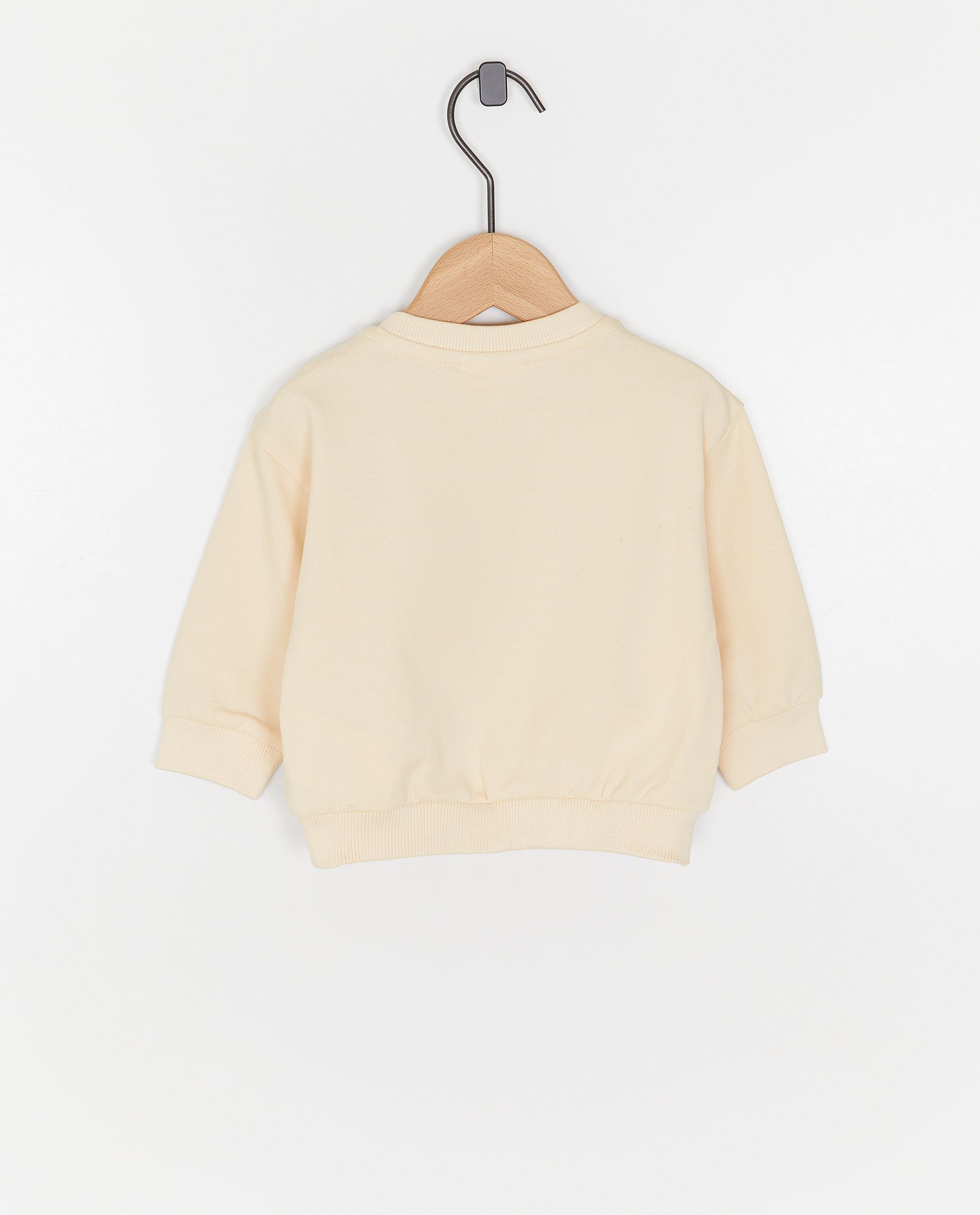 Pulover nou-născut 50-68 cu inimă brodată bej deschis