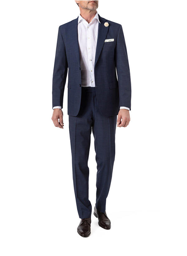 Carl Gross, Anzug, Modern Fit, Schurwolle, blau meliert