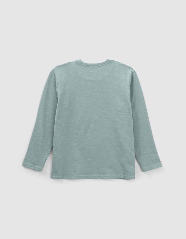 T-shirt vert visuel empreinte pas embossé garçon