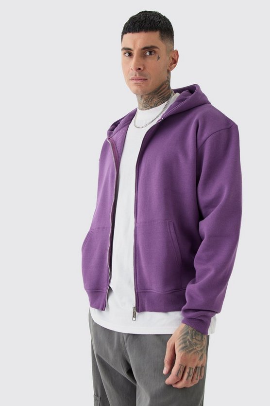 Tall kastiger Oversize Hoodie mit Reißverschluss