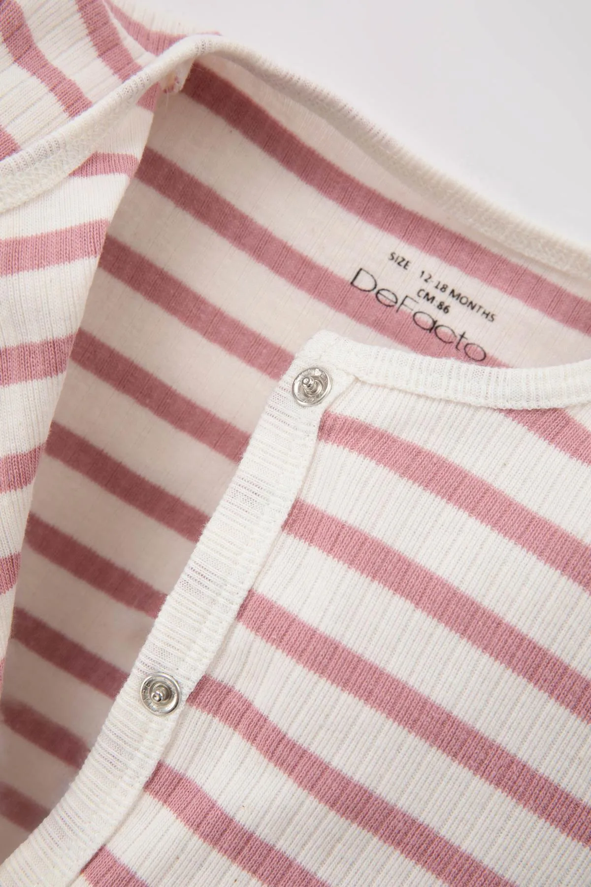DeFacto  Baby-Overall für Neugeborene, langärmelig, gestreift, gerippt, Camisole