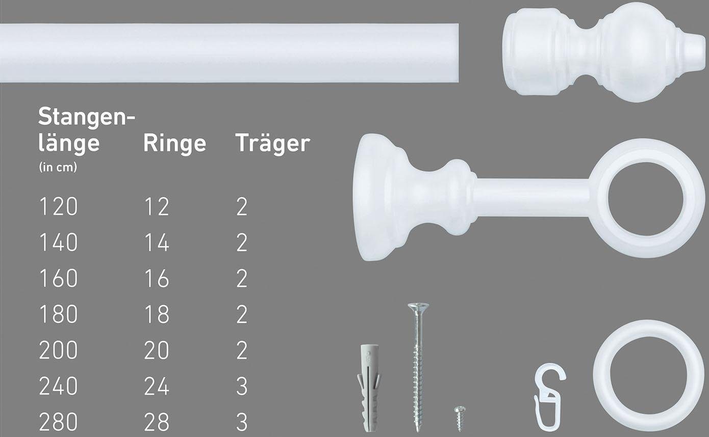 Vorhangstange Trend, Good Life, Ø 28 mm, 1-läufig, Fixmaß, verschraubt