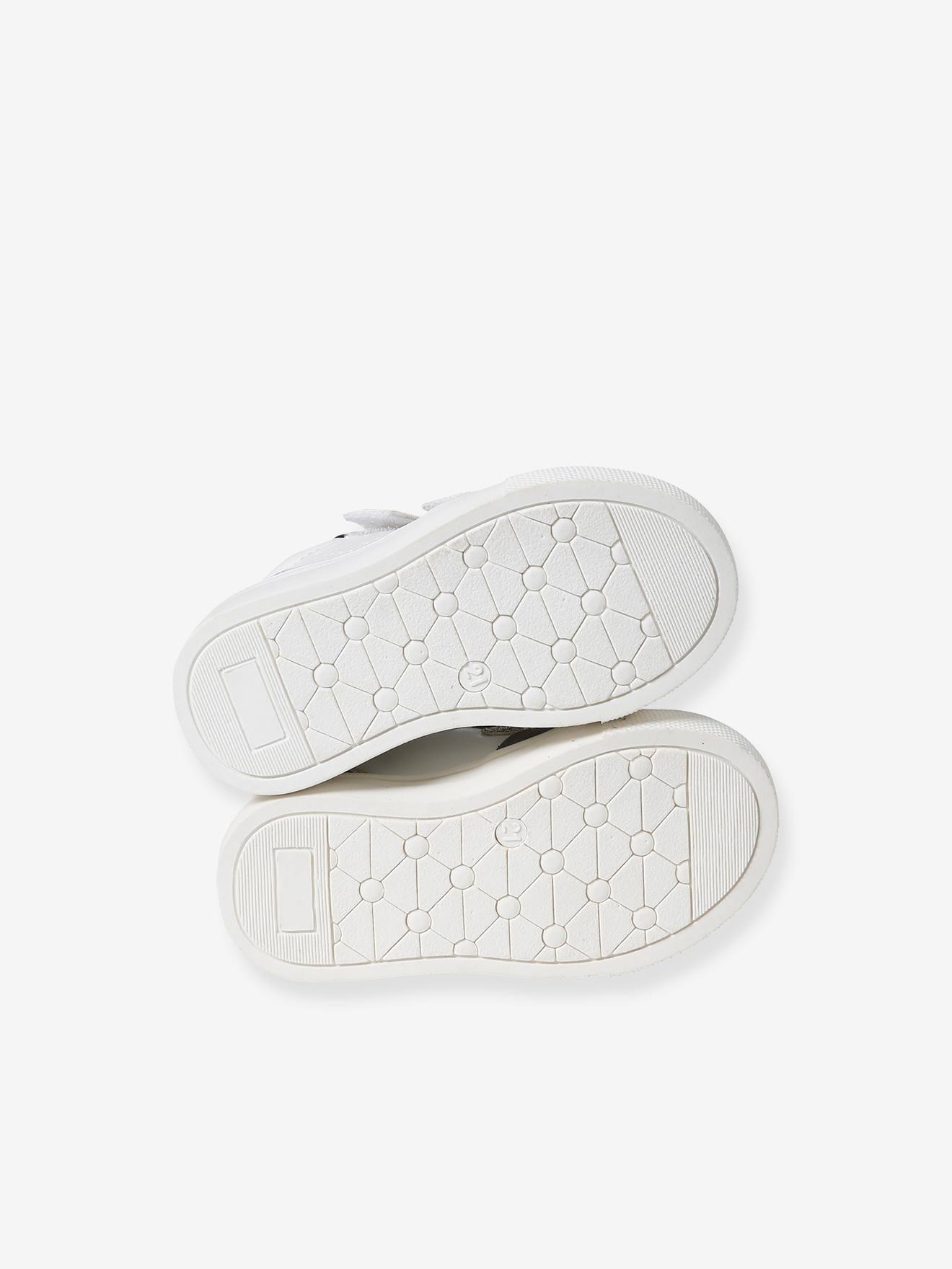 Baskets scratchées fantaisie bébé blanc
