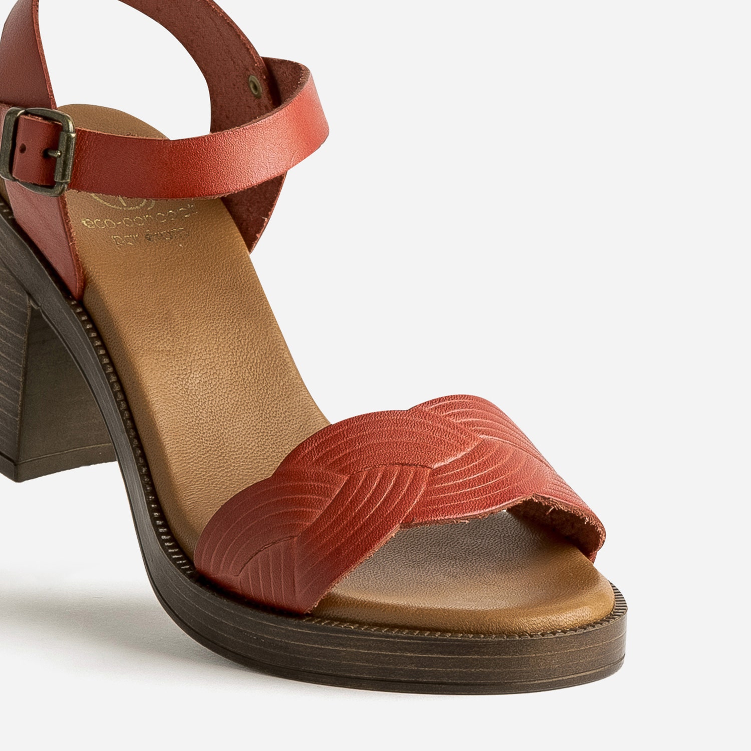 Sandale terracotta en cuir