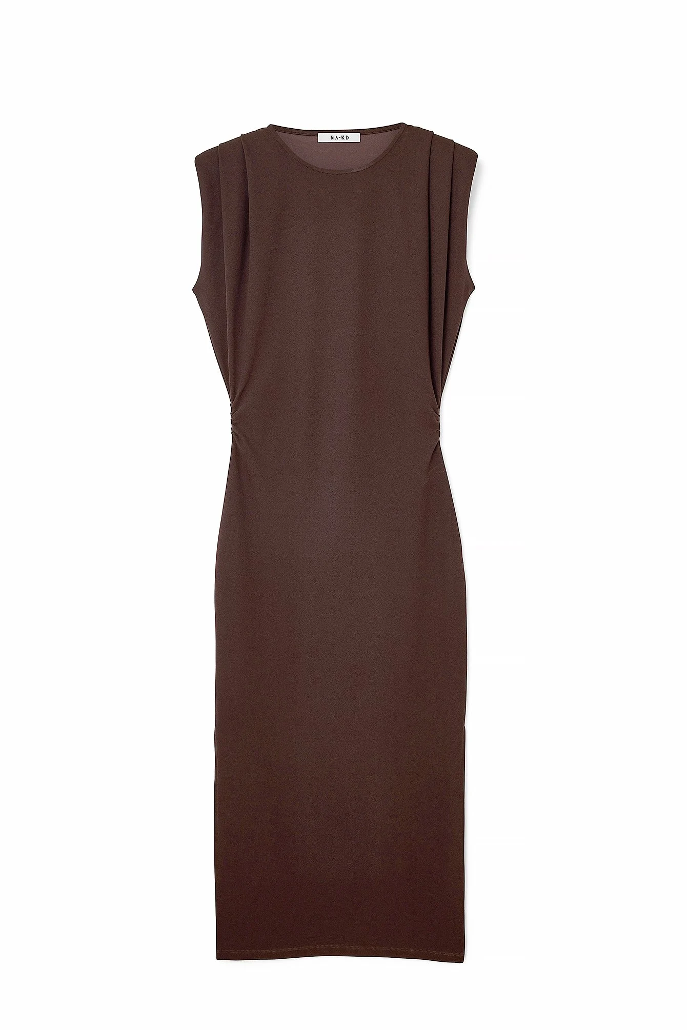 Midikleid mit markanten Schultern