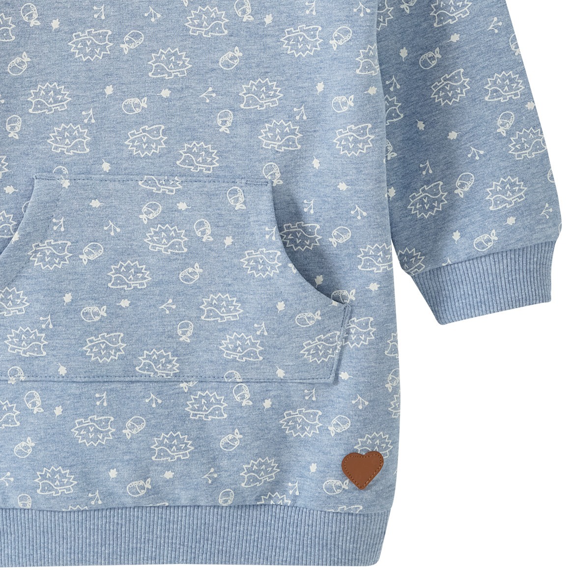 Baby Sweatkleid mit Igel-Allover