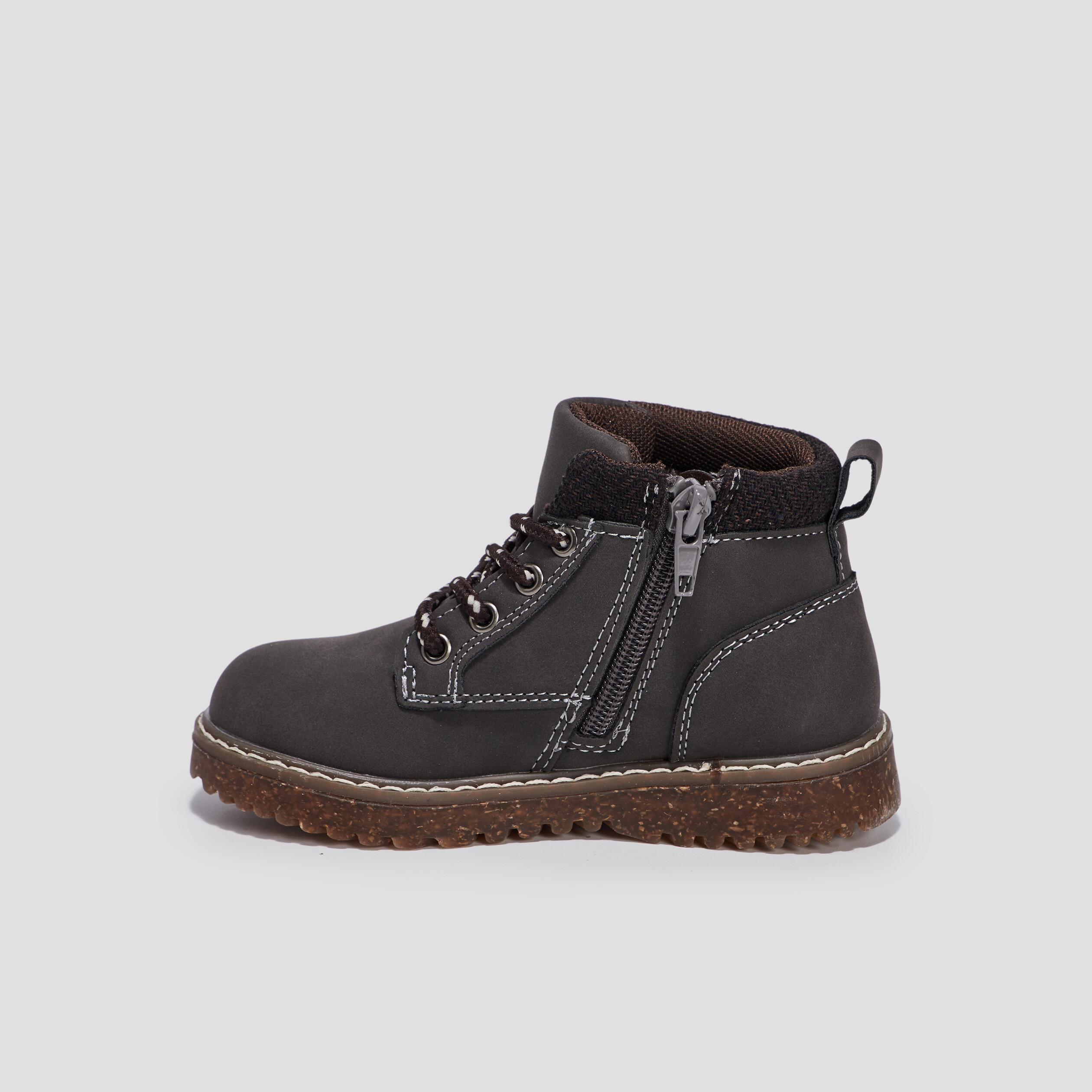 Bottines crantées marron garçon | La Halle