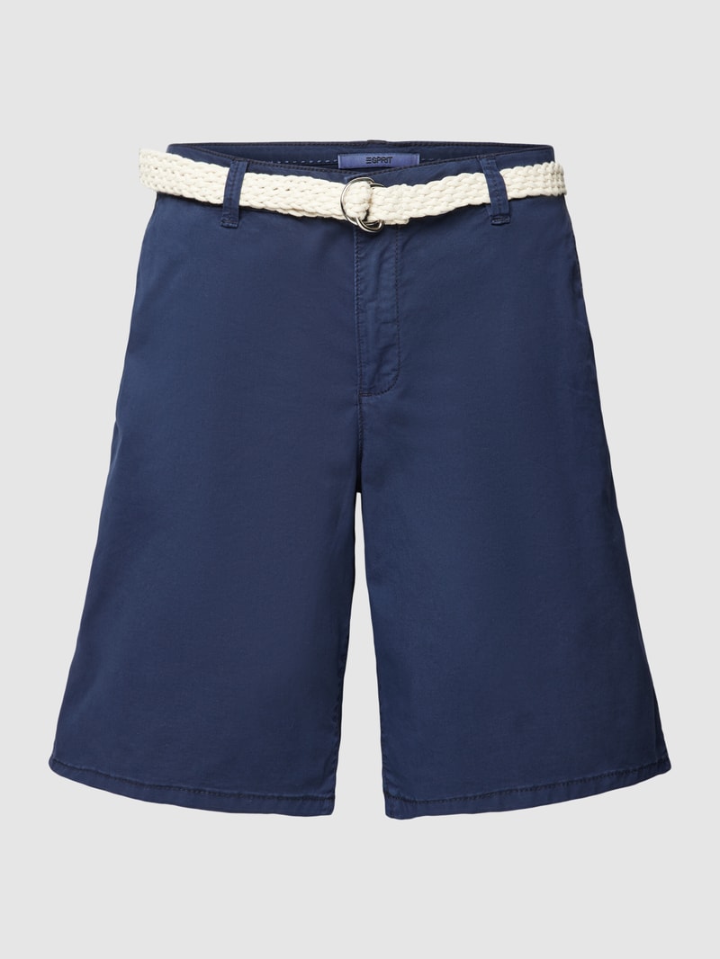 Bermudas mit seitlichen Eingrifftaschen Modell 'CHINO' in marineblau