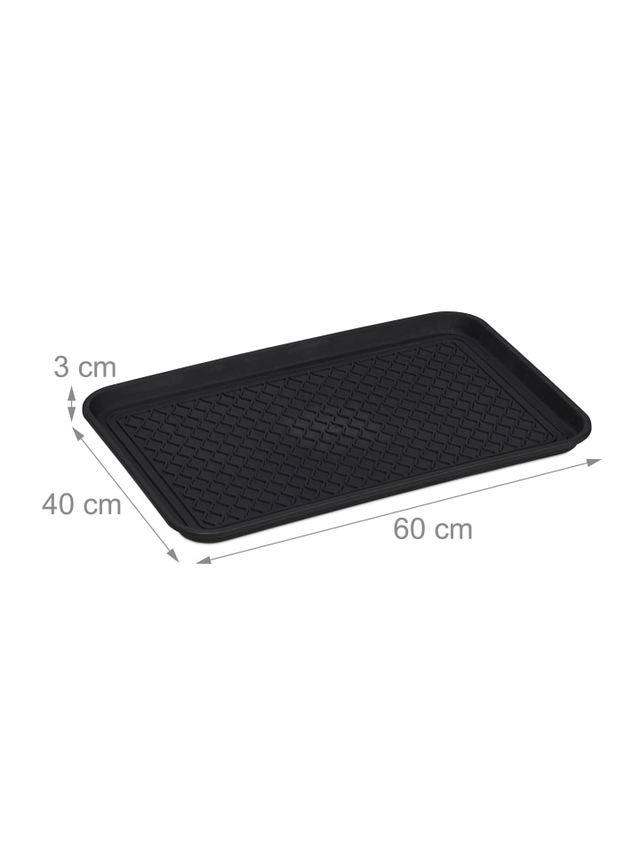 relaxdays Schuhabtropfschale in Schwarz - (B)60x (H)3 x (T)40 cm günstig kaufen onesize
