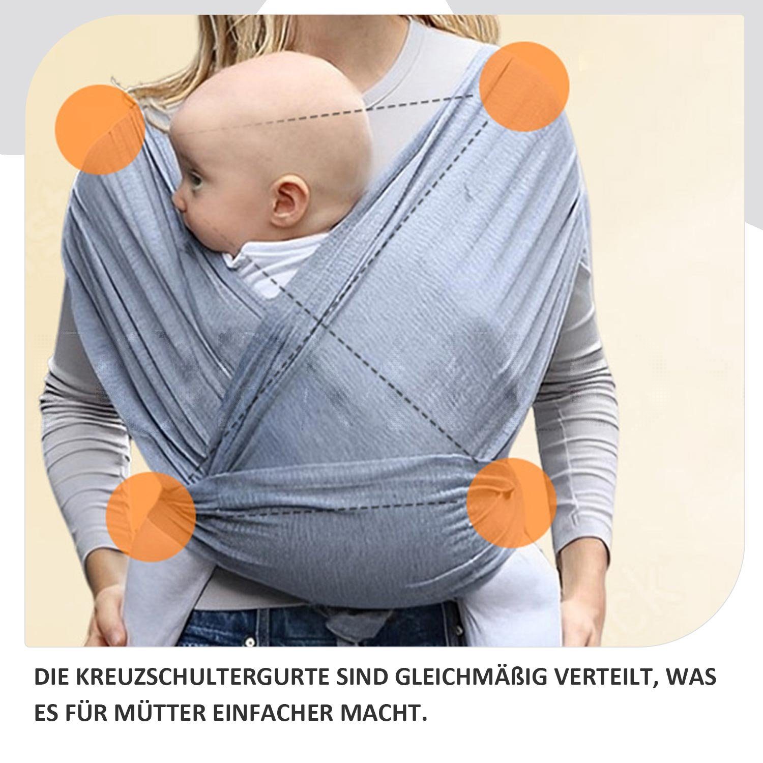 Daisred Tragetuch Babytrage, Babytragetasche für Neugeborene, Kleinkinder