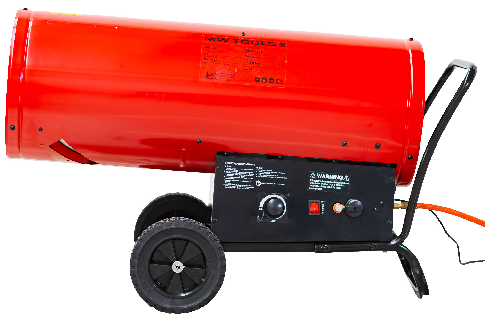 Metal Works 722316591 WG450 Propangas varmluftsfläkt 70–132 kW med termostat