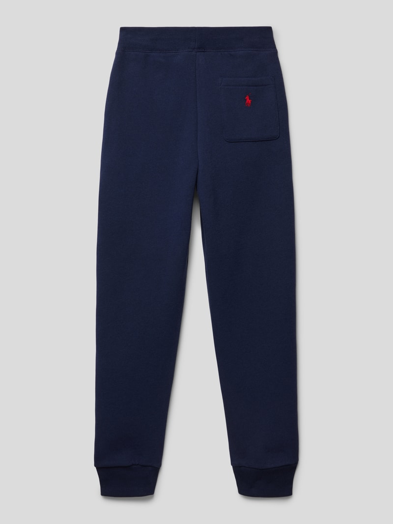 Sweatpants mit Label-Stitchings in marineblau