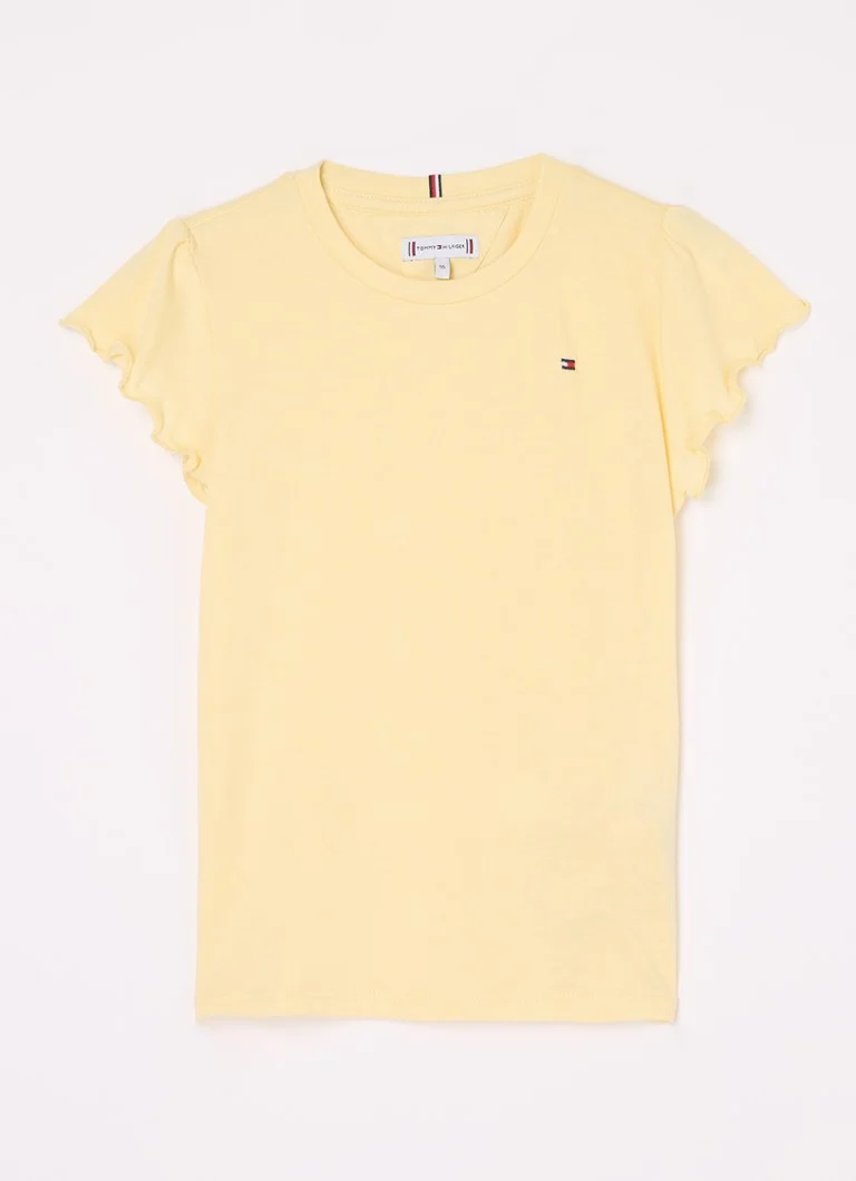 Tricou simplu de la Tommy Hilfiger, cu tiv cu volane.