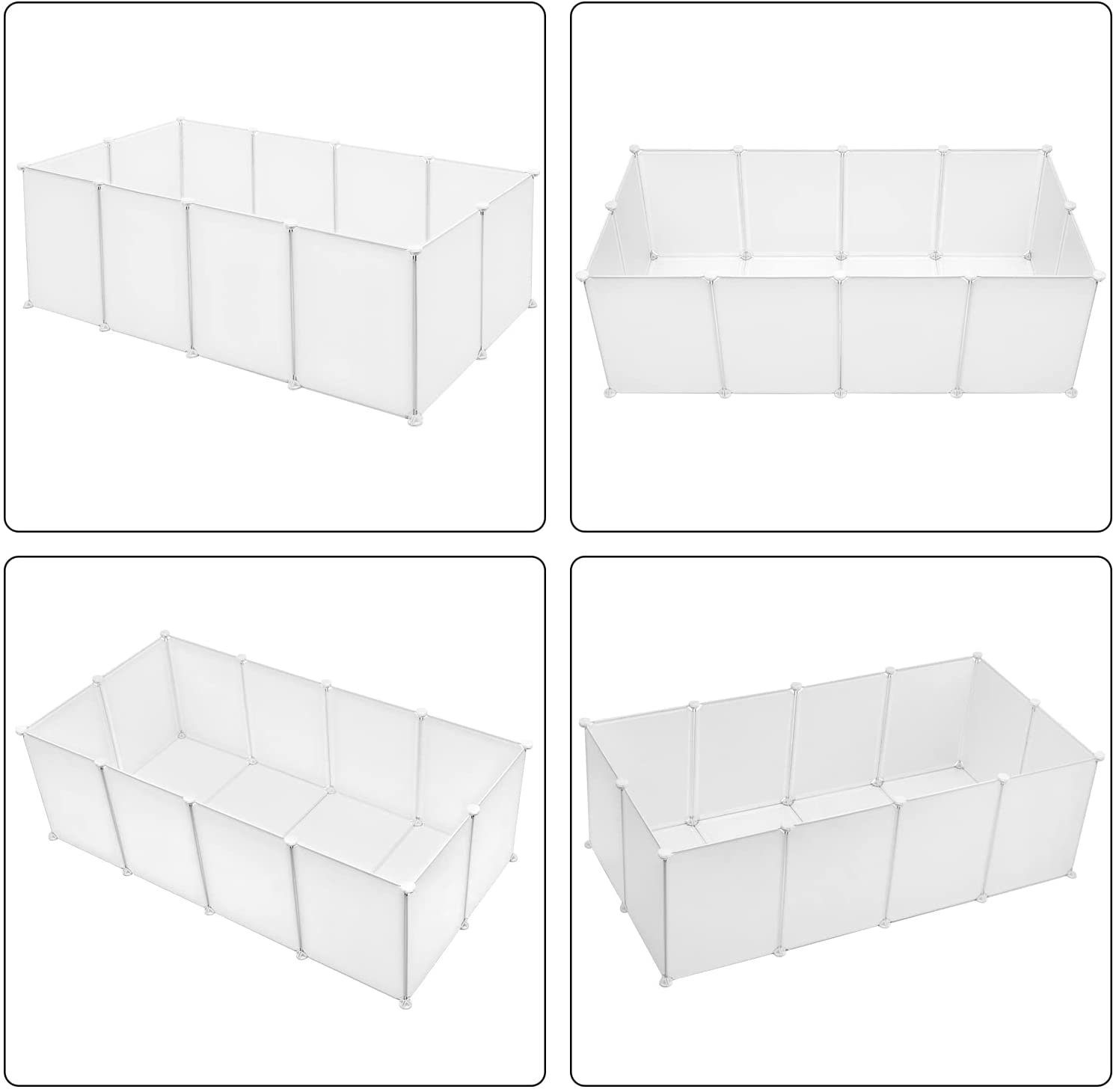 EUGAD Freigehege, Laufstall Auslauf mit Bodenplatten BHT 142x45x72cm