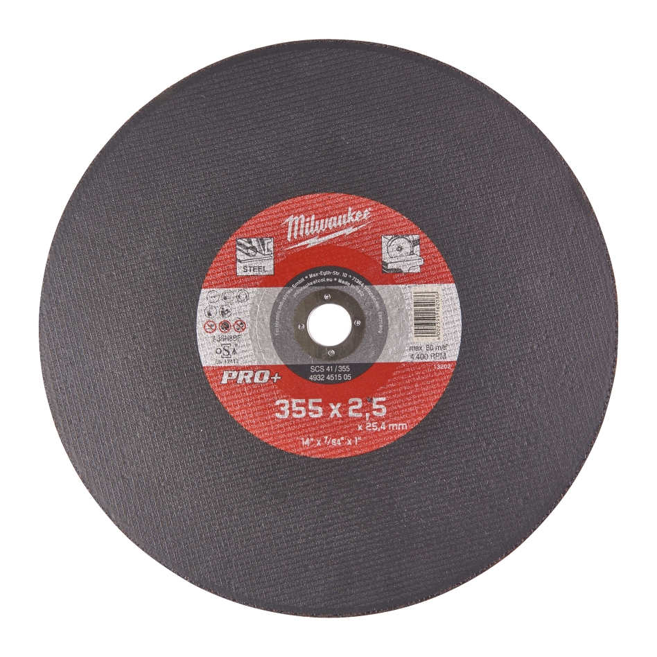 Milwaukee Zubehör 4932451505 Metalltrennscheibe für Gehrungssäge SC41 355 x 2,5 mm PRO+ (bestellbar in 10er-Packs)